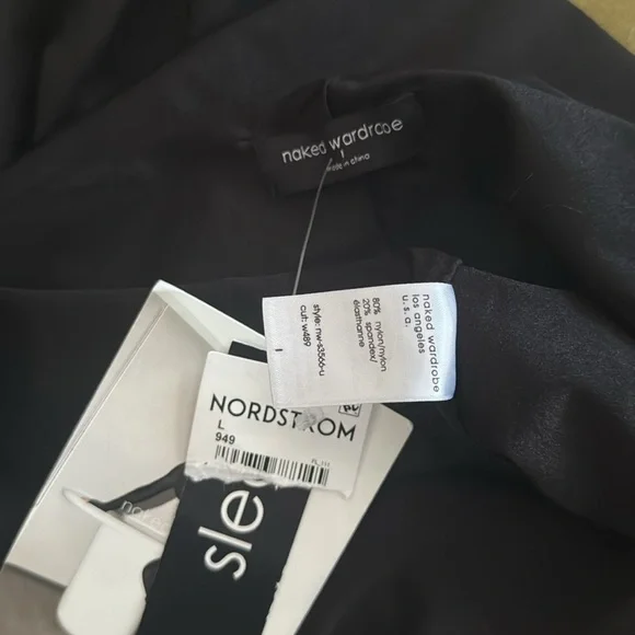 Naked Wardrobe Scoop Front Mini Skirt Sleek Black Large NWT 50 - Picture 6 of 6